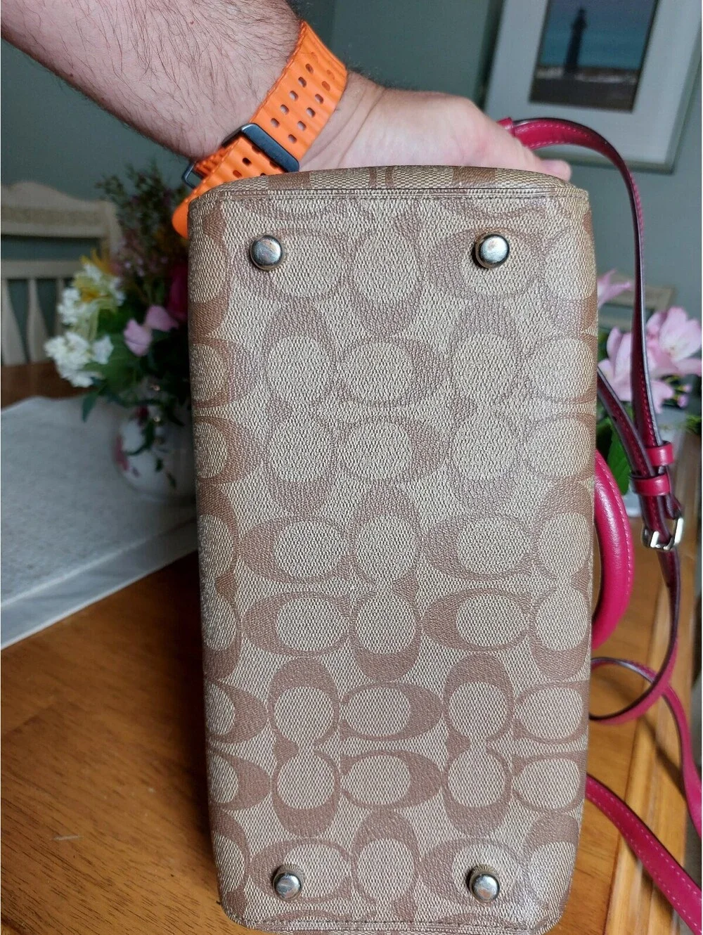 Coach Rowan sachel 83697 khaki bright violet